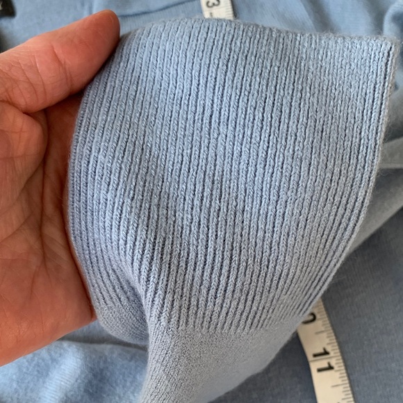 Copper Key Dusty Blue Collared V-Neck Sweater, Size M. - Picture 6 of 6